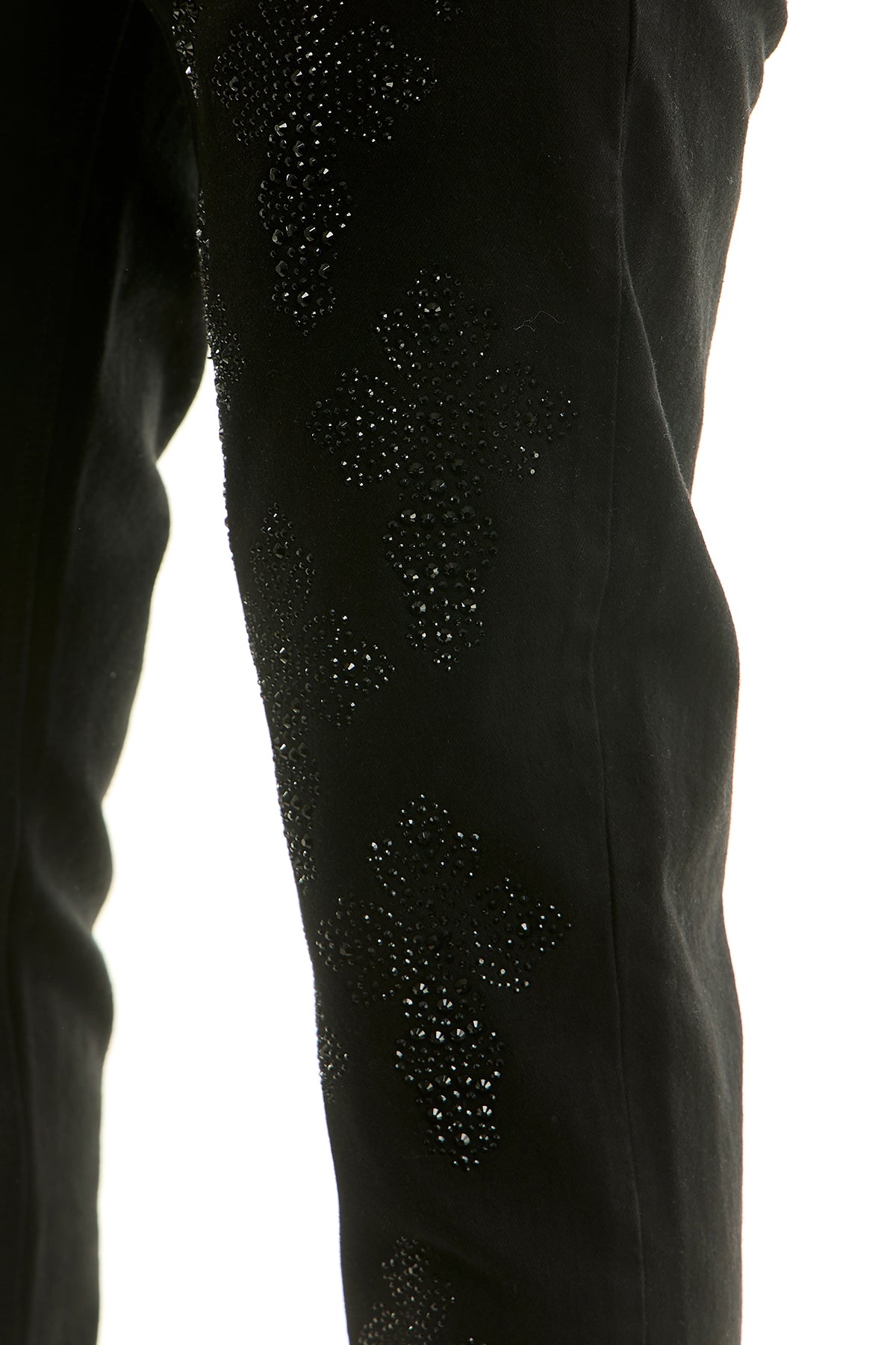 KND4957 Jet Black | KDNK Cross Rhinestone Jeans