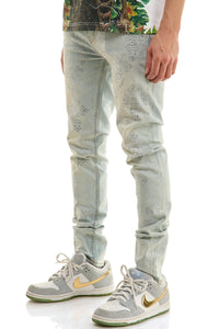 KND4957 Lt.Blue | KDNK Cross Rhinestone Jeans