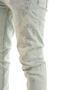 KND4957 Lt.Blue | KDNK Cross Rhinestone Jeans