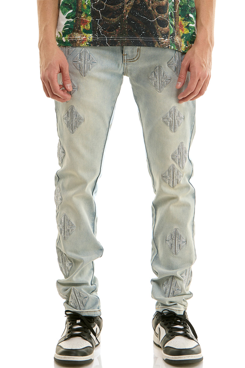 KND4958 Lt.Blue | KDNK KK Rhinestone Jeans