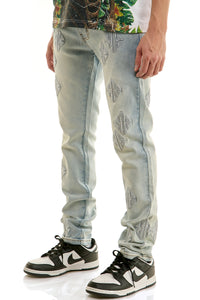 KND4958 Lt.Blue | KDNK KK Rhinestone Jeans