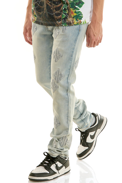 KND4958 Lt.Blue | KDNK KK Rhinestone Jeans