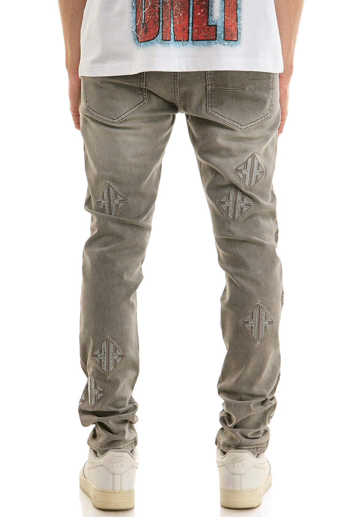 KND4958 M.Grey | KDNK KK Rhinestone Jeans
