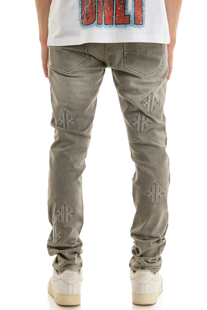 KND4958 M.Grey | KDNK KK Rhinestone Jeans