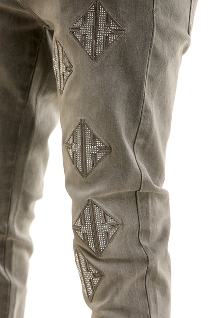 KND4958 M.Grey | KDNK KK Rhinestone Jeans
