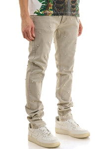 KND4959 Grey | KDNK Pearl Rhinestone Jeans