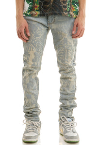 KND4960 Lt.Blue | KDNK Skeleton Rhinestone Jeans