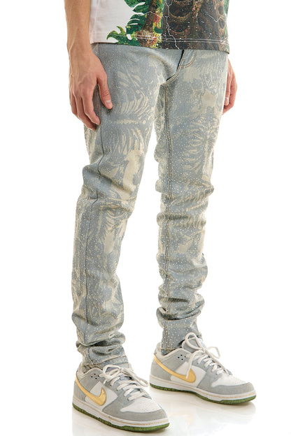 KND4960 Lt.Blue | KDNK Skeleton Rhinestone Jeans