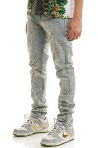 KND4960 Lt.Blue | KDNK Skeleton Rhinestone Jeans