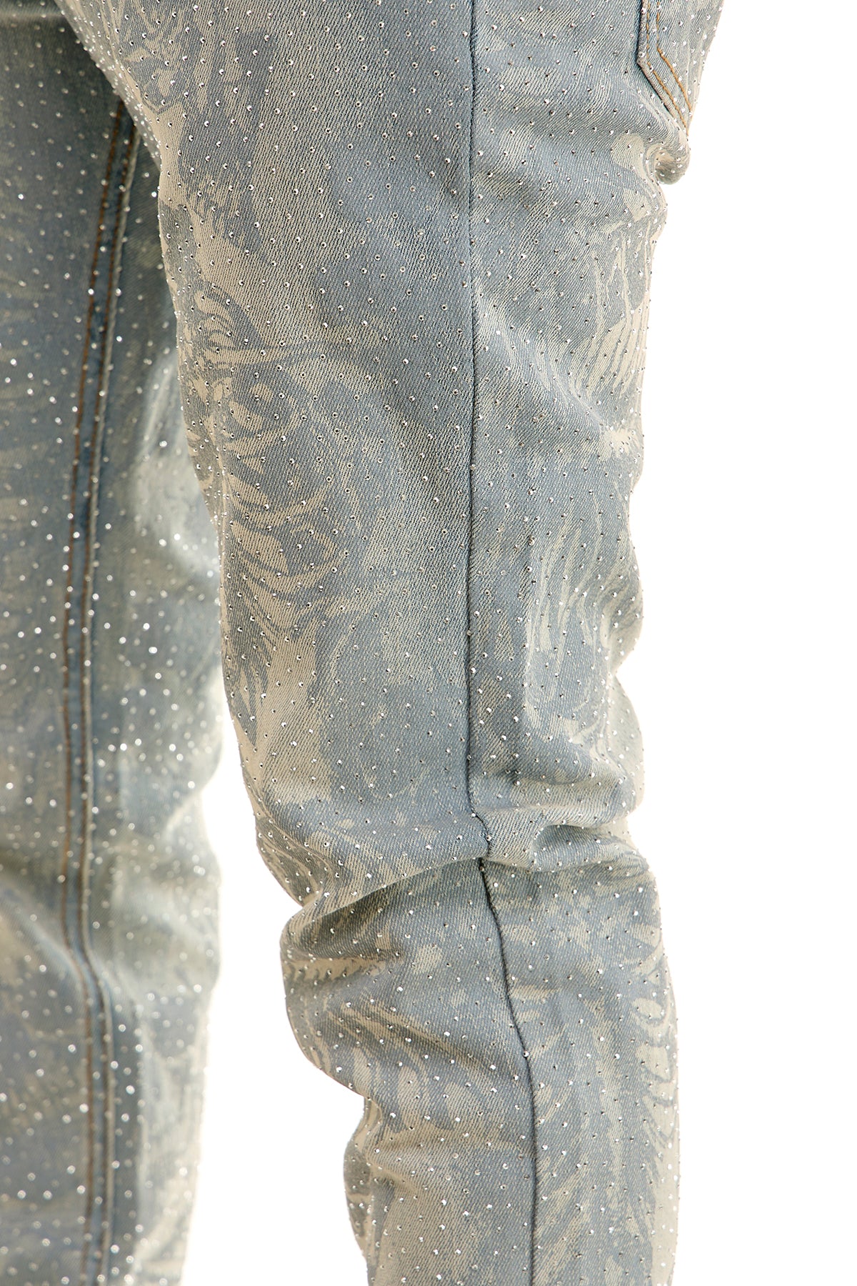 KND4960 Lt.Blue | KDNK Skeleton Rhinestone Jeans
