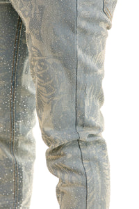 KND4960 Lt.Blue | KDNK Skeleton Rhinestone Jeans