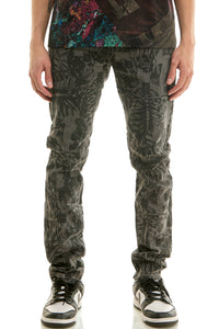 KND4960 M.Grey | KDNK Skeleton Rhinestone Jeans