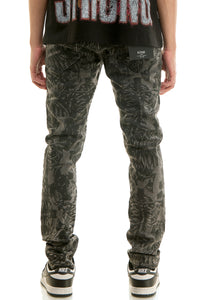 KND4960 M.Grey | KDNK Skeleton Rhinestone Jeans