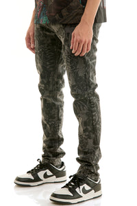KND4960 M.Grey | KDNK Skeleton Rhinestone Jeans