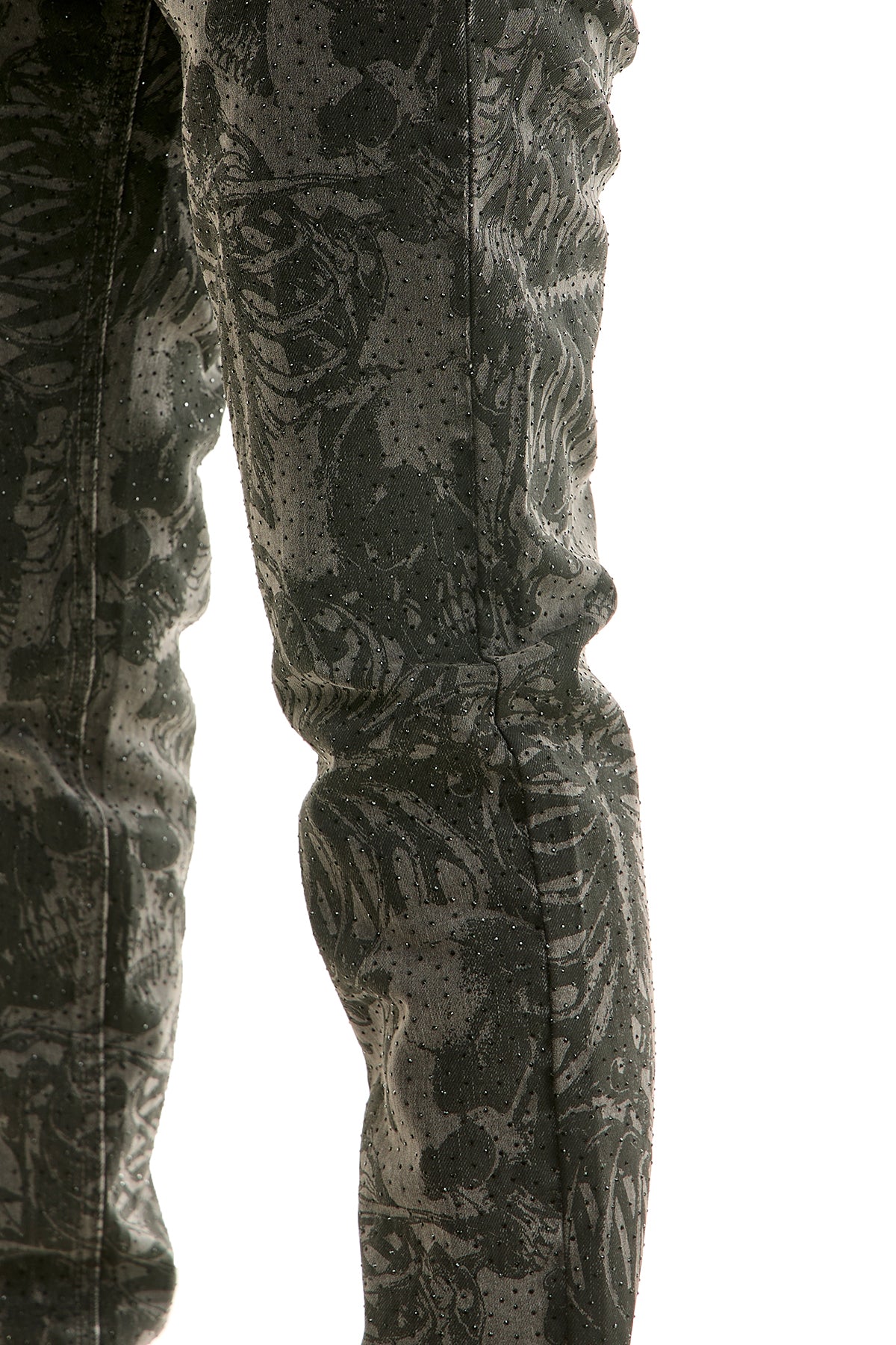 KND4960 M.Grey | KDNK Skeleton Rhinestone Jeans