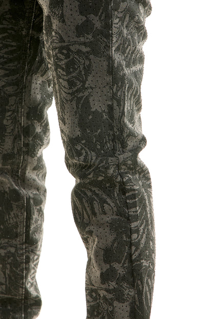 KND4960 M.Grey | KDNK Skeleton Rhinestone Jeans