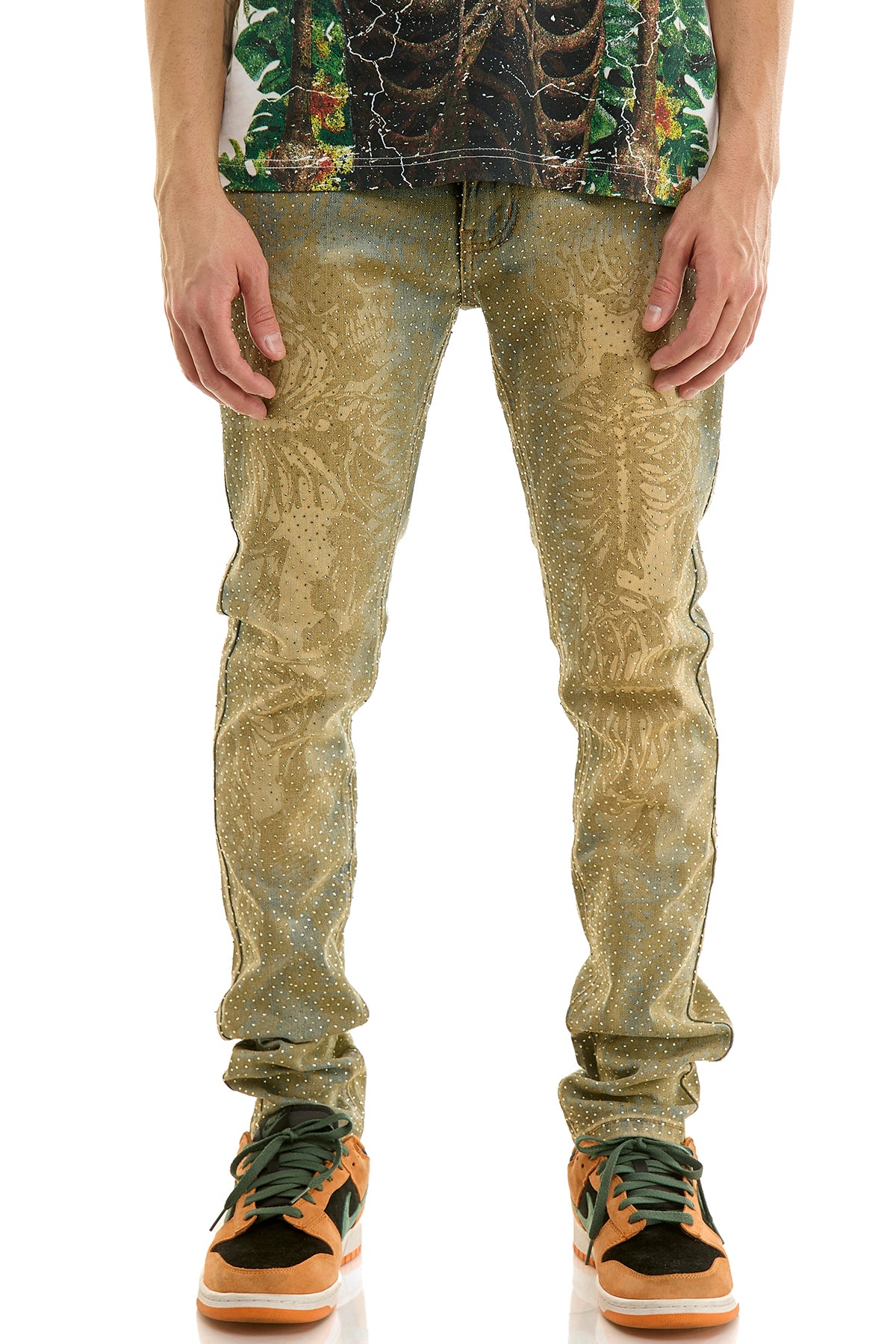 KND4960 T.M.Blue | KDNK Skeleton Rhinestone Jeans