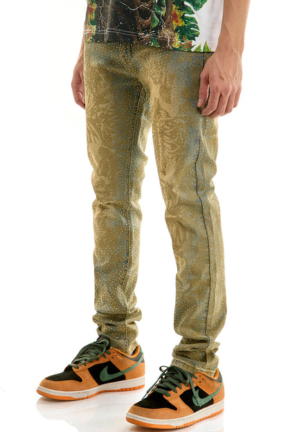 KND4960 T.M.Blue | KDNK Skeleton Rhinestone Jeans