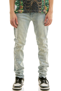 KND4963 Blue | KDNK Rhinestone Frame Jeans