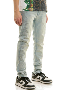 KND4963 Blue | KDNK Rhinestone Frame Jeans