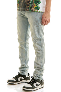 KND4963 Blue | KDNK Rhinestone Frame Jeans