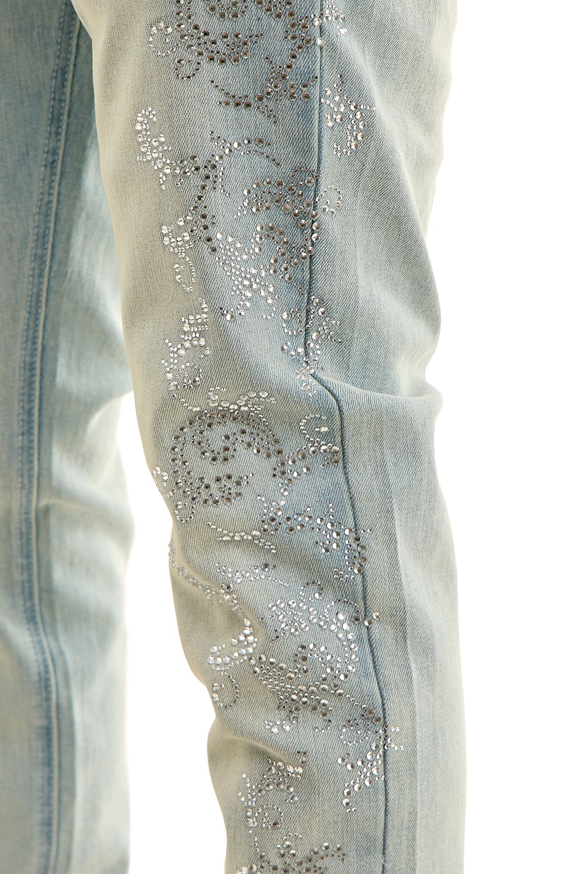 KND4963 Blue | KDNK Rhinestone Frame Jeans