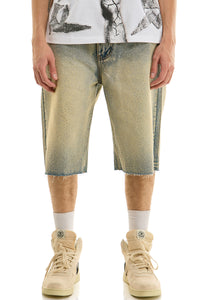KND4964S Blue | KDNK Rhinestone Denim Shorts
