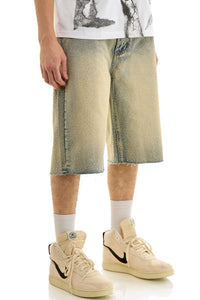 KND4964S Blue | KDNK Rhinestone Denim Shorts