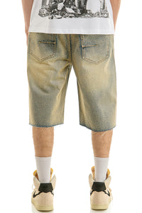 KND4964S Blue | KDNK Rhinestone Denim Shorts