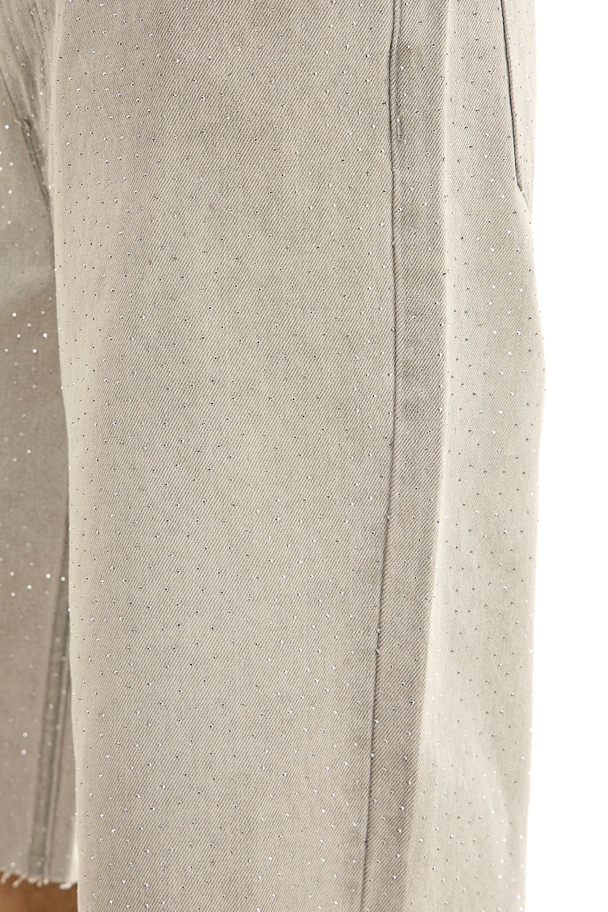 KND4964S Grey | KDNK Rhinestone Denim Shorts