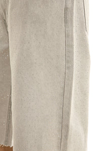KND4964S Grey | KDNK Rhinestone Denim Shorts