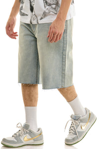 KND4964S Lt.Blue | KDNK Rhinestone Denim Shorts