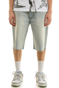 KND4964S Lt.Blue | KDNK Rhinestone Denim Shorts