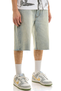 KND4964S Lt.Blue | KDNK Rhinestone Denim Shorts