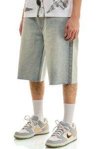 KND4964S Lt.Blue | KDNK Rhinestone Denim Shorts