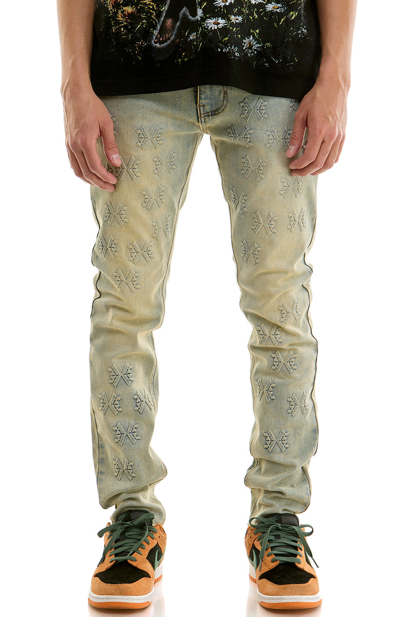 KND4969 Blue | KDNK 3D Embossed Print Jeans