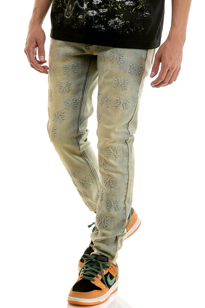 KND4969 Blue | KDNK 3D Embossed Print Jeans