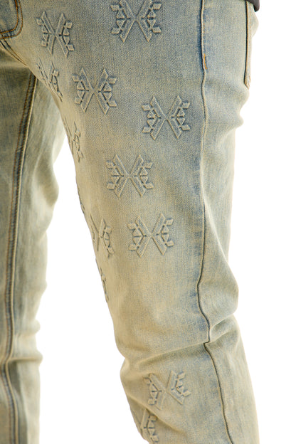 KND4969 Blue | KDNK 3D Embossed Print Jeans