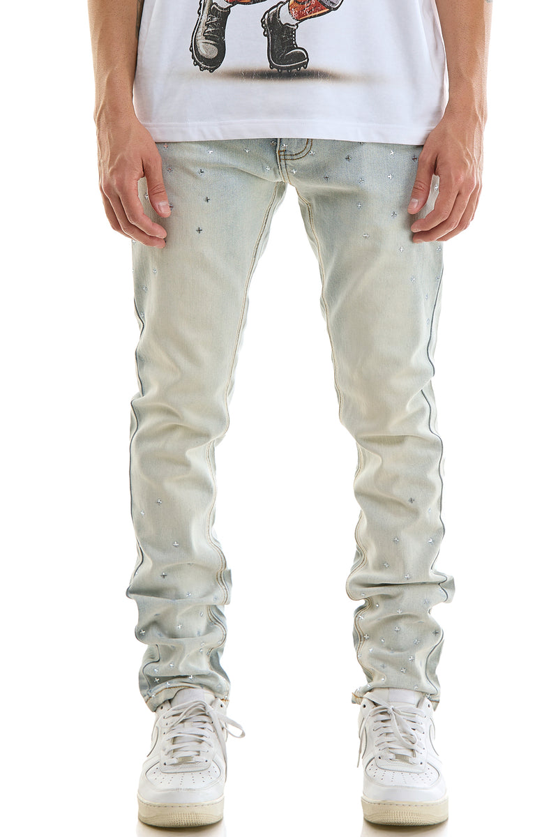 KND4974 Lt.Blue | KDNK Patterned Studs Jeans