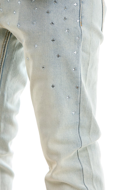 KND4974 Lt.Blue | KDNK Patterned Studs Jeans