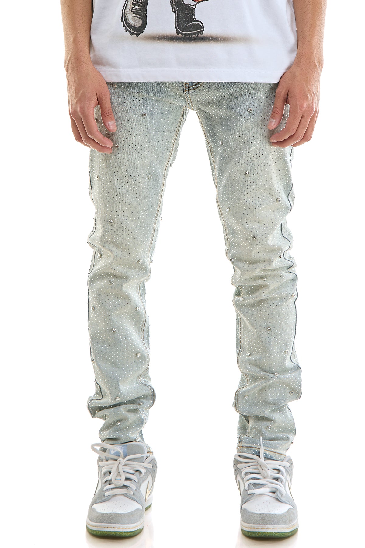 KND4976 Lt.Blue | KDNK Rhinestone Jeans