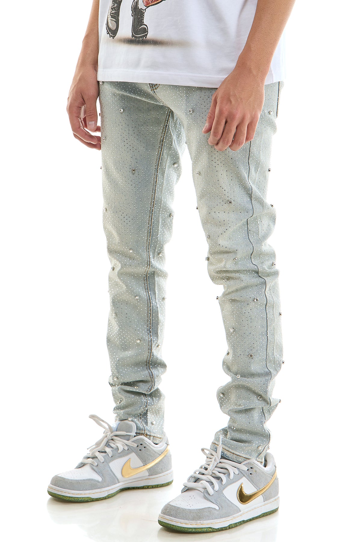 KND4976 Lt.Blue | KDNK Rhinestone Jeans