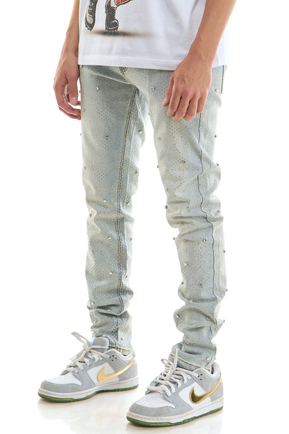 KND4976 Lt.Blue | KDNK Rhinestone Jeans