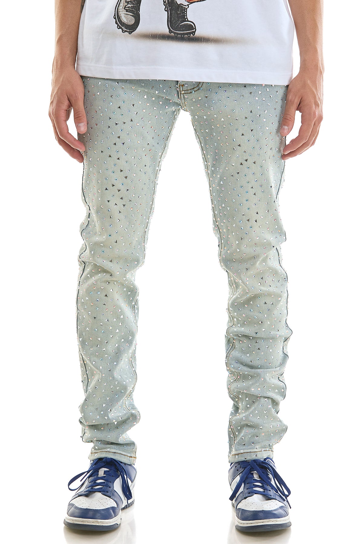 KND4977 Lt.Blue | KDNK Rhinestone Jeans