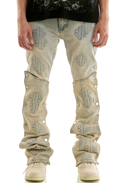 KND4978 Blue | KDNK Double-Layered 3D Print Jeans