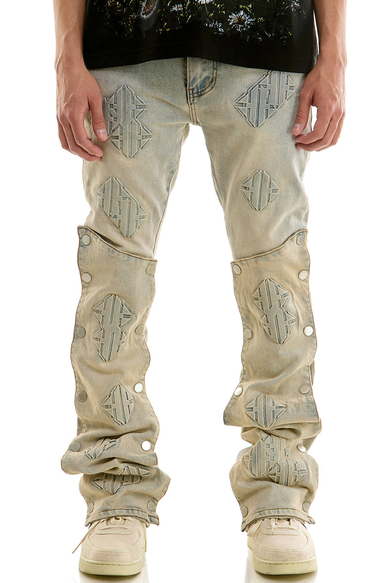 KND4978 Blue | KDNK Double-Layered 3D Print Jeans