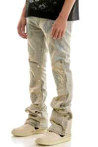 KND4978 Blue | KDNK Double-Layered 3D Print Jeans