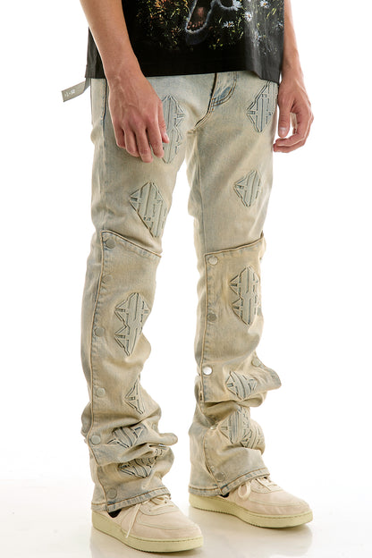 KND4978 Blue | KDNK Double-Layered 3D Print Jeans