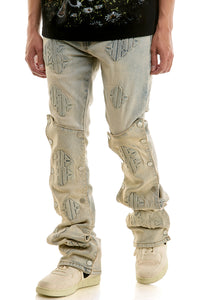 KND4978 Blue | KDNK Double-Layered 3D Print Jeans