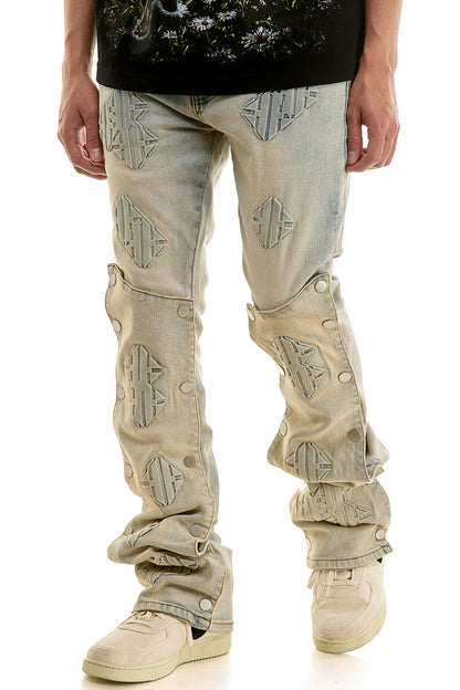 KND4978 Blue | KDNK Double-Layered 3D Print Jeans